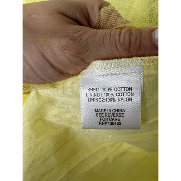 ModCloth Dress Women 14 Butter Yellow Fit and Flare Cottagecore - Picture 9 of 10